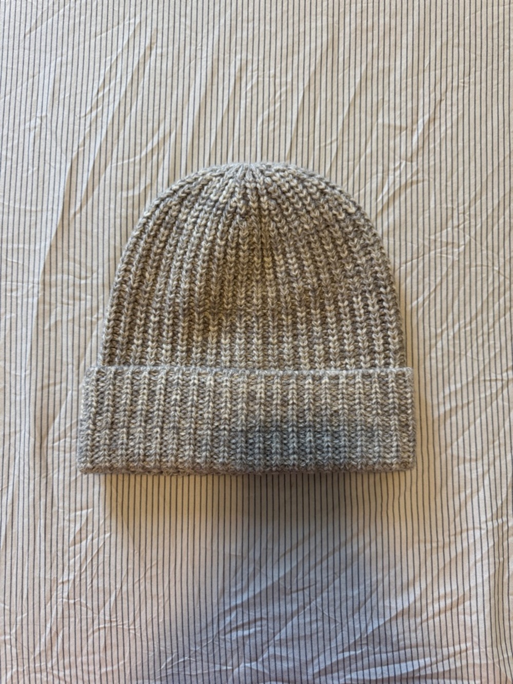 Uniqlo Ribbed Knit Beanie - Light Gray